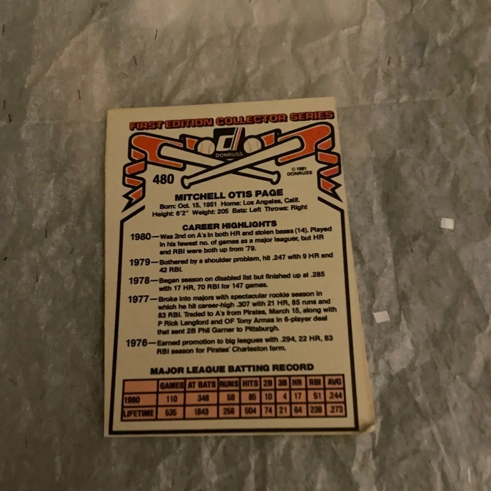 1️⃣9️⃣8️⃣1️⃣🔥DONRUSS VERY RARE PRINTING ERROR BASEBALL ⚾️ CARD💥 - Picture 3 of 8